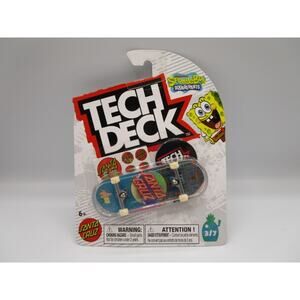 Tech Deck Santa Cruz X Spongebob Squarepants Blue Fingerboard Skateboard